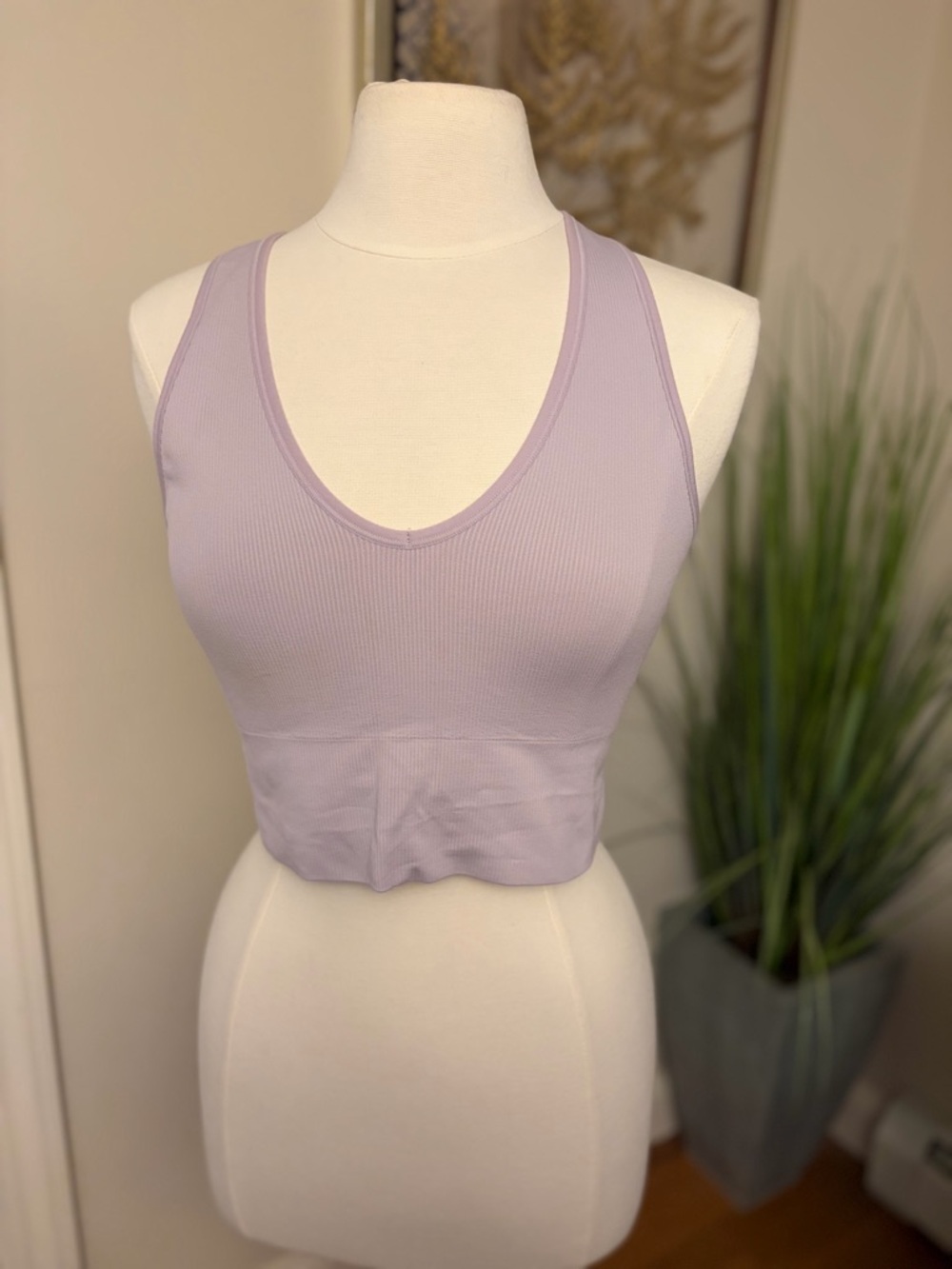 Athleta Lavender Ribbed Crop Tank